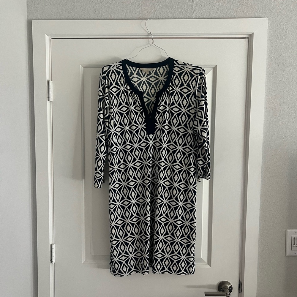 Banana Republic Black and White Patterned Dress